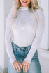 Star Embellished Sheer Mesh Long Sleeve Top